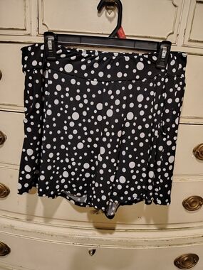 white birch Black and White Polka Dot Skater Skort
